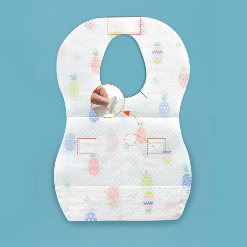 10PCS Baby Disposable Bibs Non-Woven Fabric Toddler Kids Feeding Saliva Apron Paper Bibs Sterile Convenient Towel