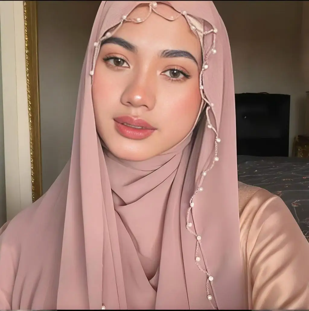 

Премиум-цепочка с бусинами, шифоновый шарф-хиджаб, женский мусульманский платок, исламский тюрбан, повязка на голову в честь Рамадана, шарфы, банданы, буфанда, платок