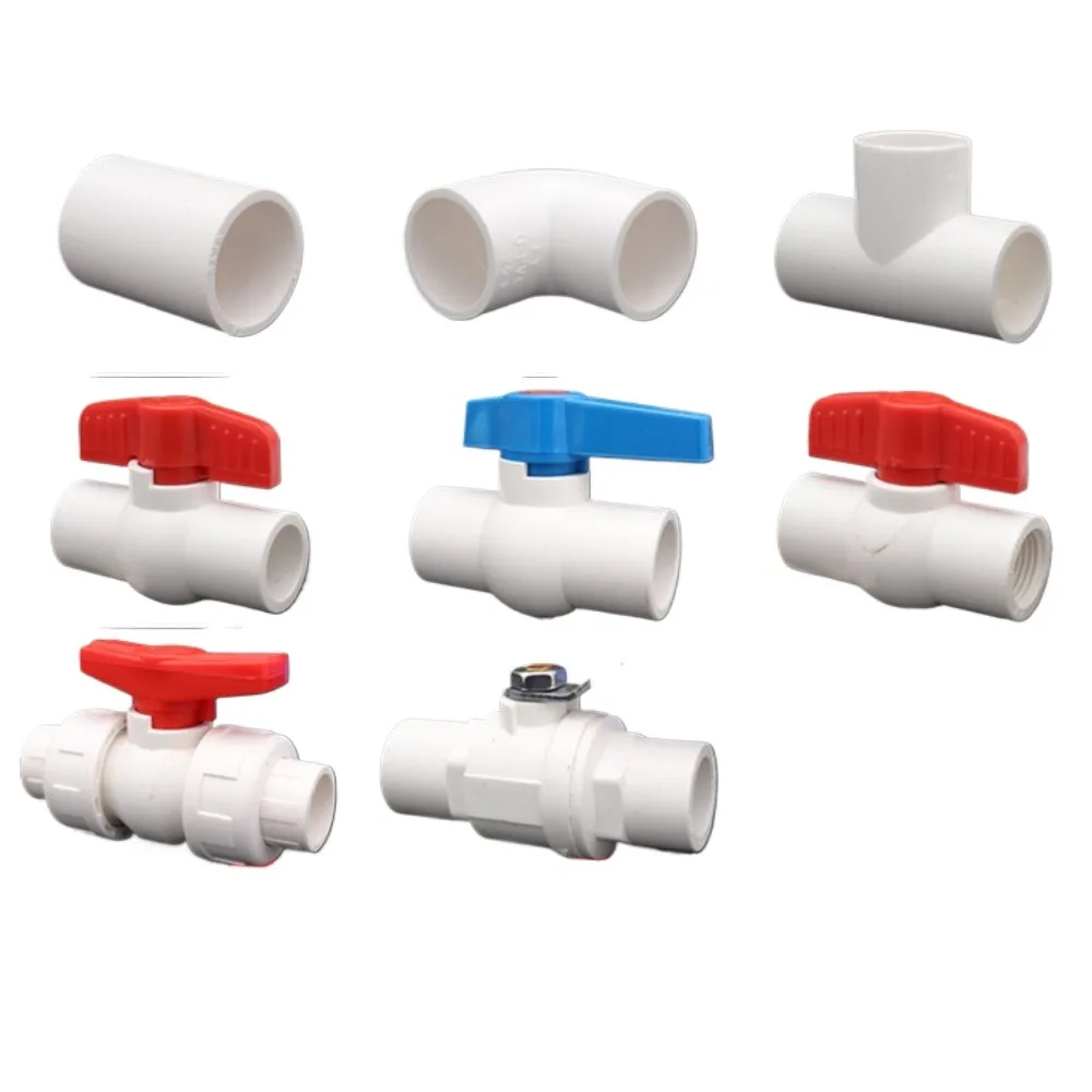 

1 шт., 20 ~ 200 мм, тип розетки, шаровые краны из ПВХ, фитинги для орошения сада, переключатель для аквариума, шаровой клапан, труба из ПВХ, переключатель воды