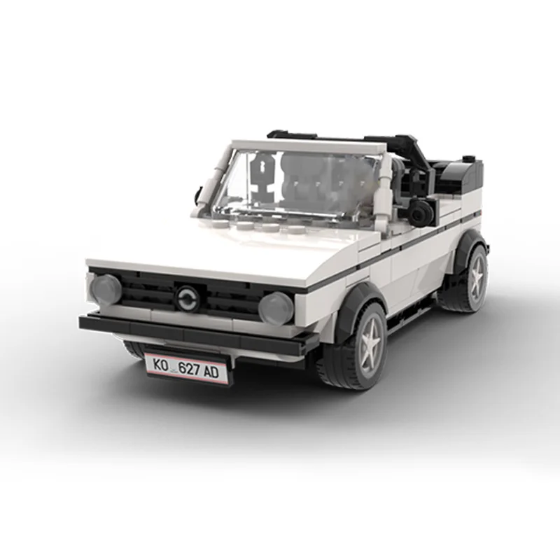 Speed Racing Car Model MOC Building Bricks White Convertible Car Modular Technology Children Holiday Gifts Assemble Toys Suit