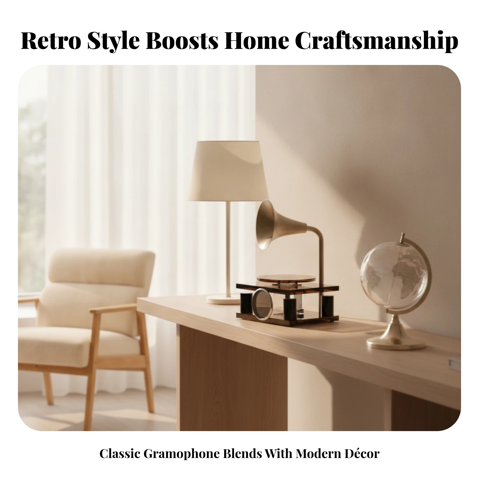 Tabletop Gramophone Open Design Crystal Gramophone