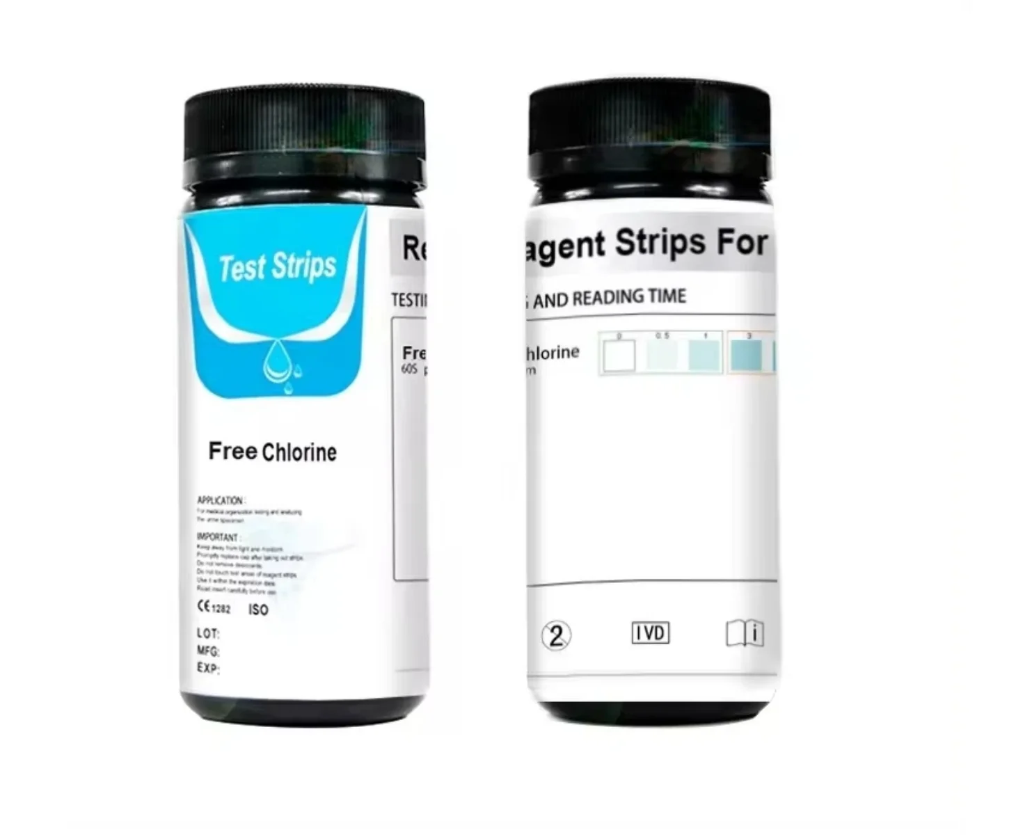 Free chlorine 0-20 mg/L water test strips for swimming pool and soak tableware in disinfectant water  50 pcs
