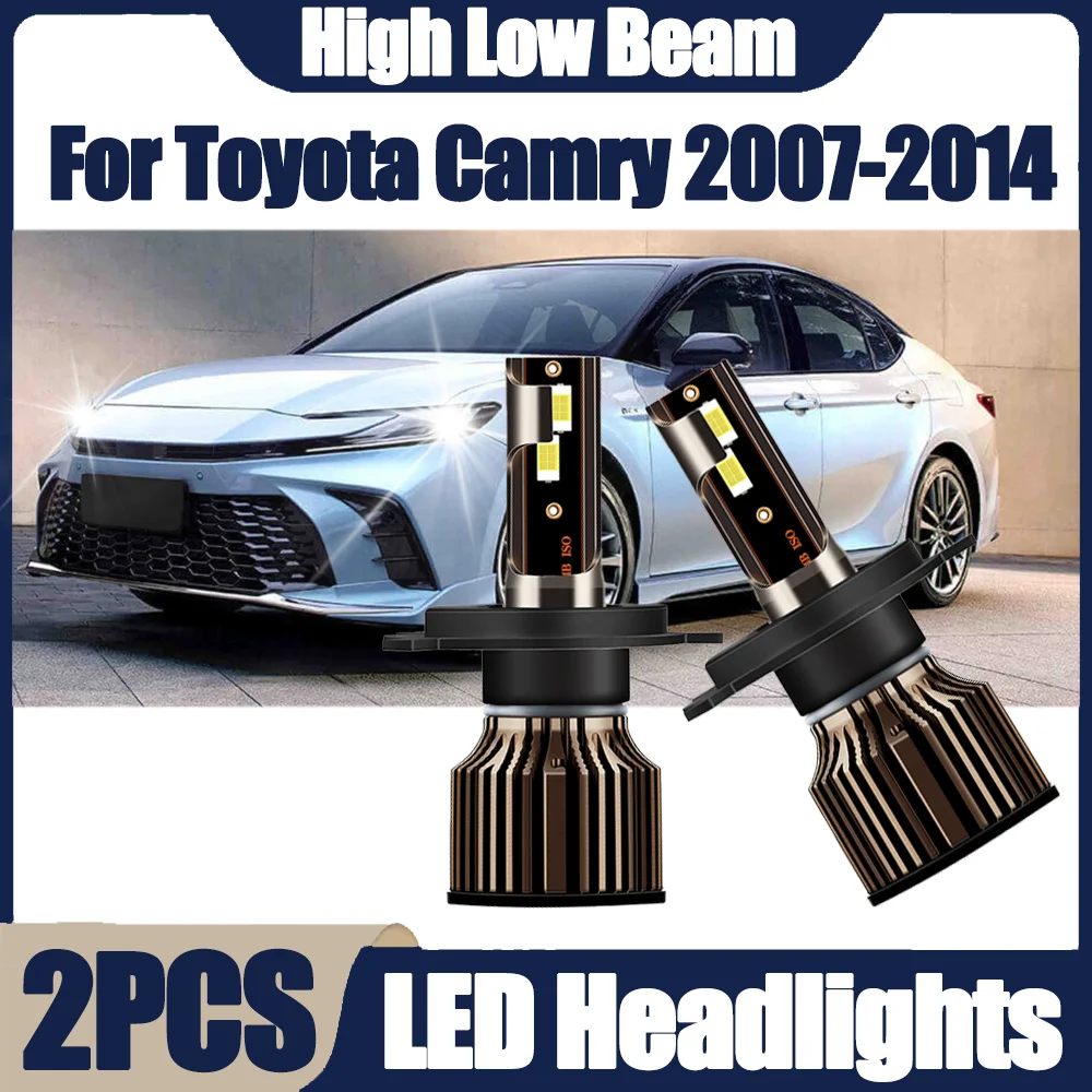 

2 шт., 3570 CSP-чипы, светодиодные лампы для фар H4, 30000LM, 130 Вт, автомобильные фары высокой мощности, 6000K, белые, 12 В, 24 В, для Toyota Camry 2007-2014 гг.