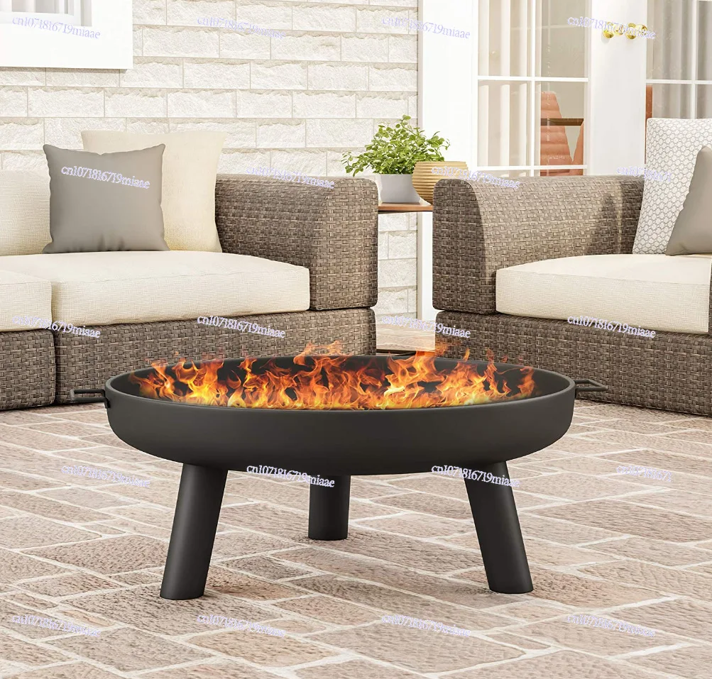 Outdoor Garden Campfire Brazier Camping 30 Inch Round Fire Pit Backyard Compound Metal Stove