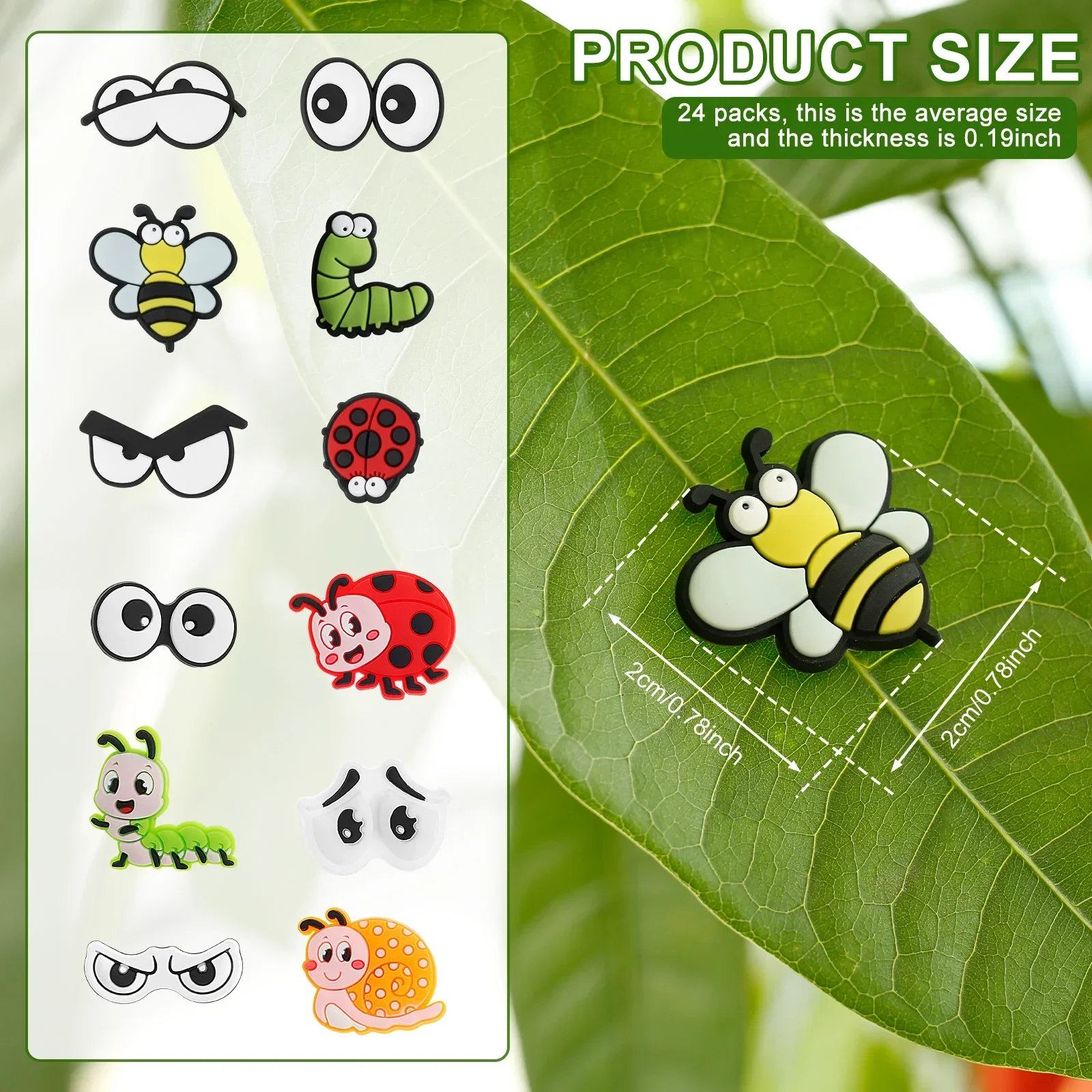 24Pcs Potted Plant Magnets Waterproof Plant Magnets Various Shapes Magnetic Plant Ornament Vegetation Magnet Decor for Office