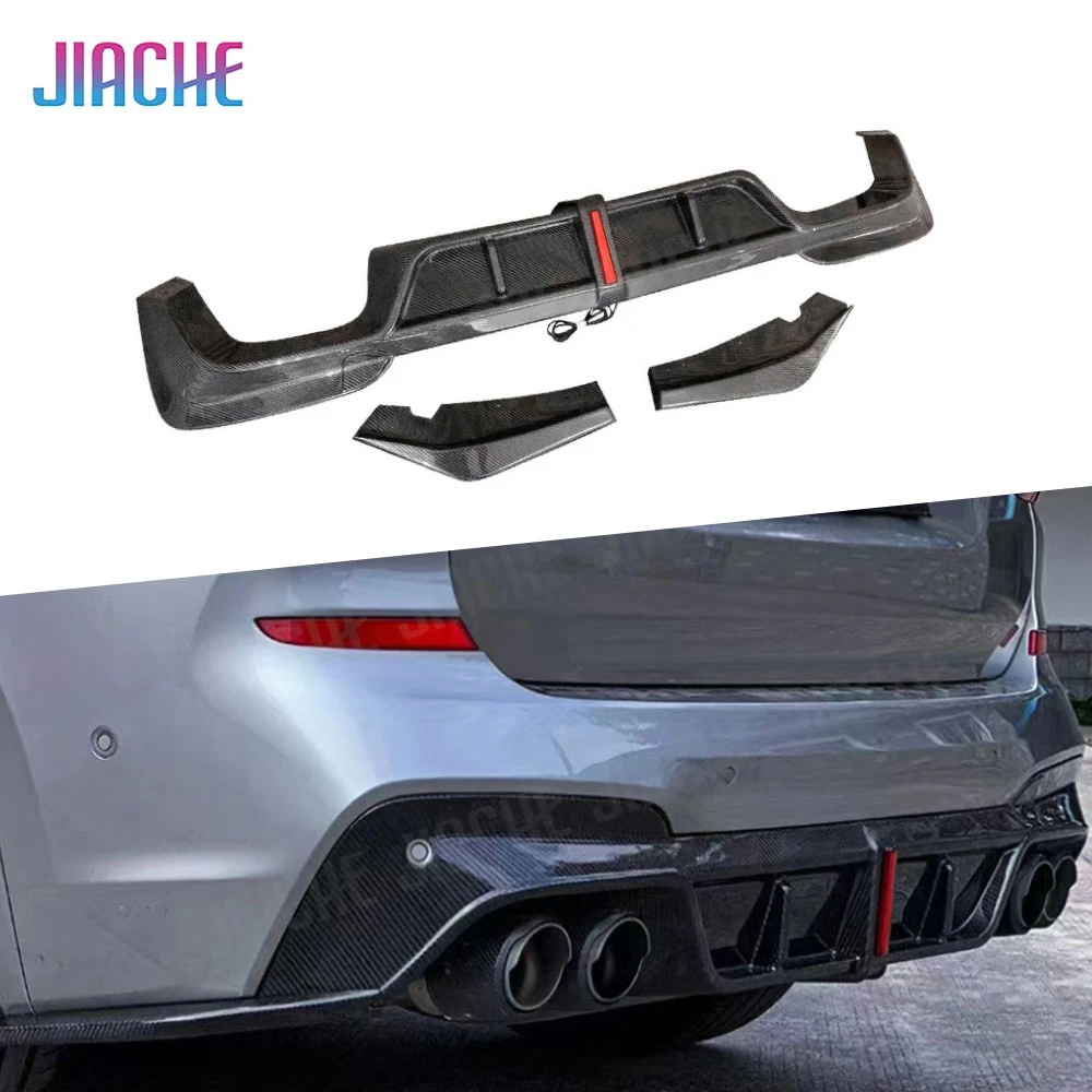 Carbon Fiber Rear Diffuser Lip Splitters for BMW X3M F97 2018-2021 Rear Bumper Diffuser Lip with LED Light Body Kits