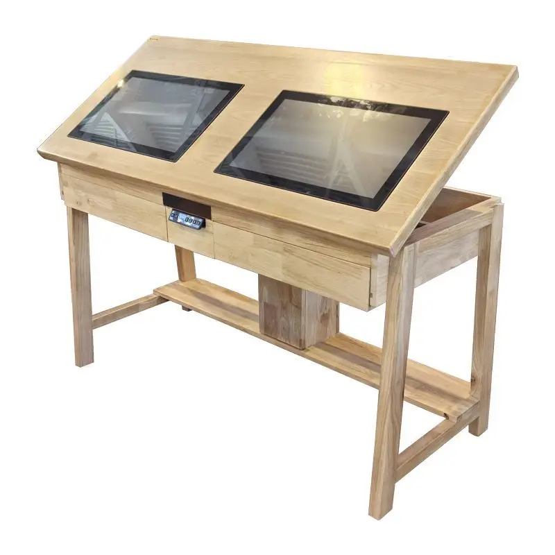 

Intelligent lifting wood art can lift touch screen, painting table, art table