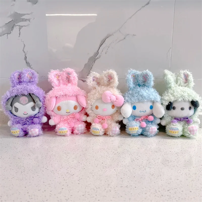

Easter My Melody Kuromi Cinnamoroll Kt Cat Plush Toy Stuffed Animals Keychains Small Pendant Christmas Graduation Gifts