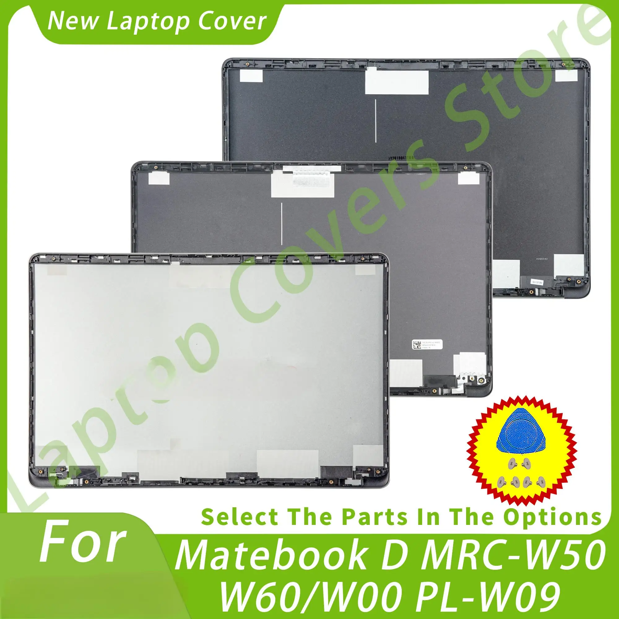 

New Laptop Top Lid For Matebook D MRC PL Series MRC-W50/W60/W00 PL-W09 LCD Back Cover Metal Replacement Silver/Black/Gray Color