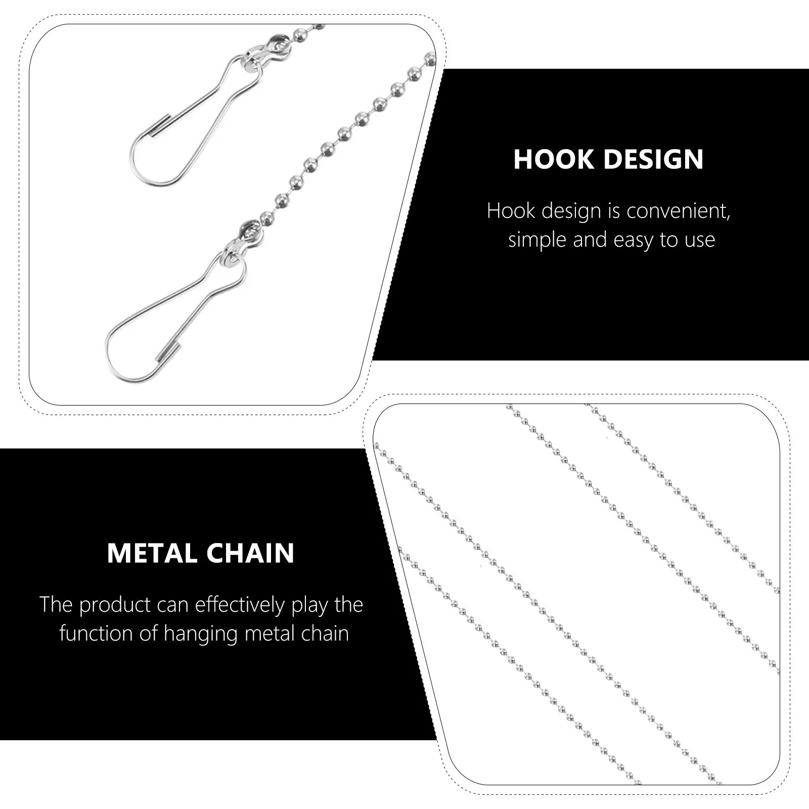 

10Pcs Hanging Metal Chain Fine Workmanship Flag Pole Hanging Accessories Poster Rod Chain Flag Pole Replacement