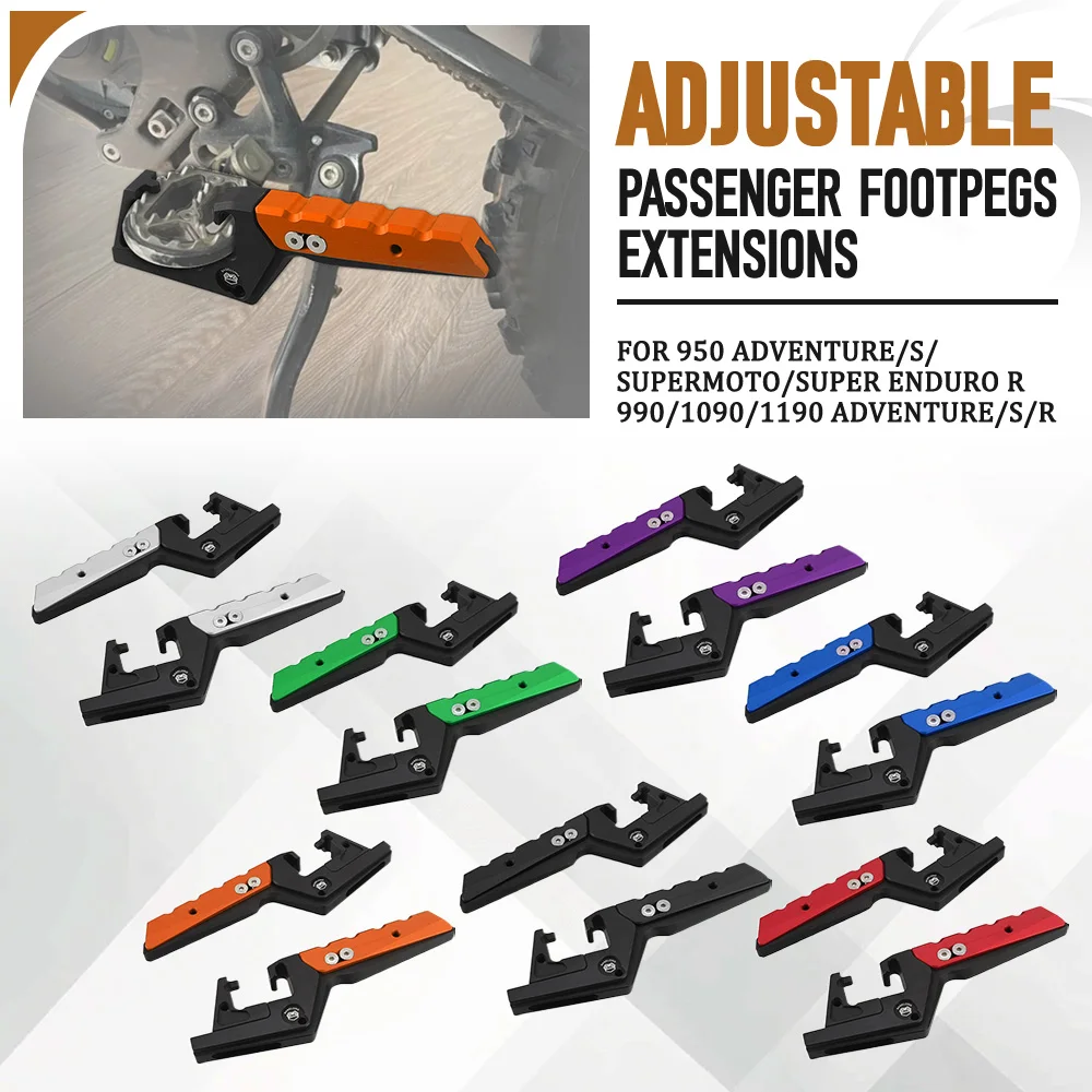 

For 950 Adventure/S/Supermoto/Super Enduro R 990/1090/1190 Adventure/S/R Motorcycle Adjustable Passenger Foot Peg Extensions