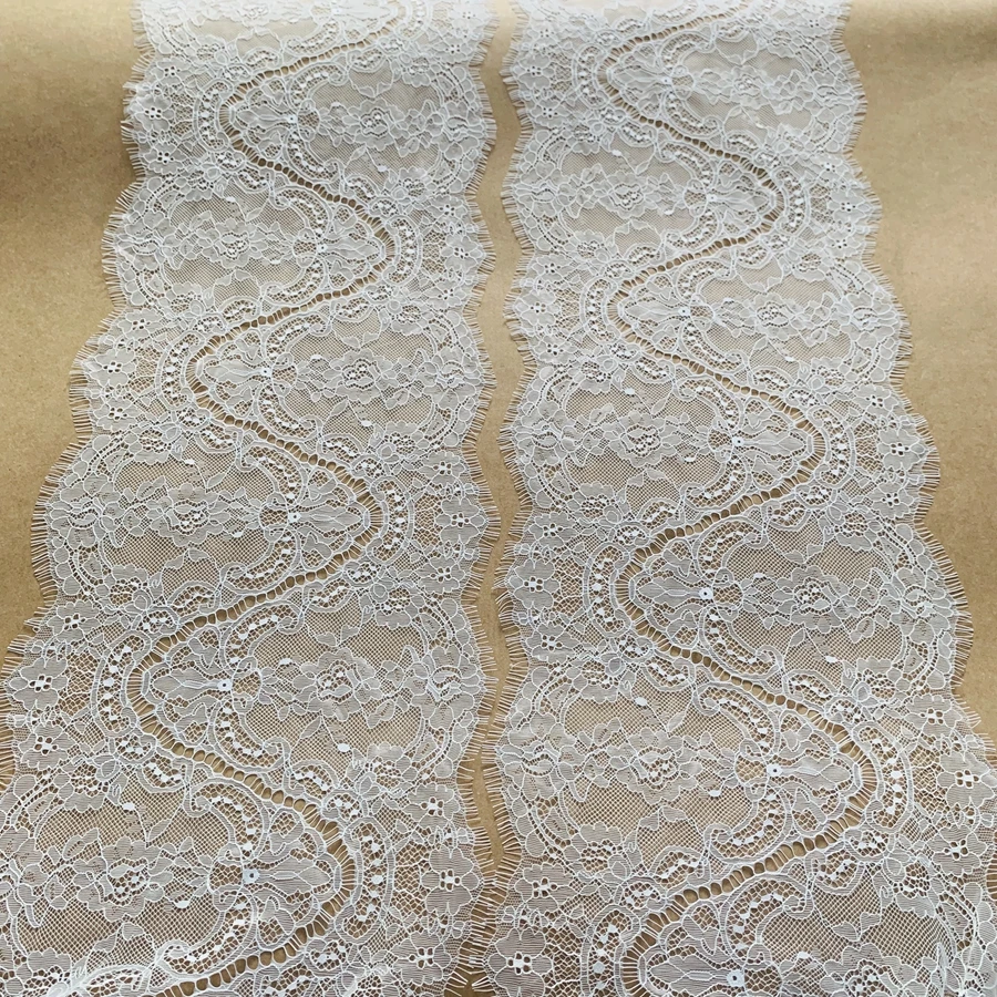 29CM Soft Quality Eyelash Lace Trim Women Dress Clothing Lace DIY Decor Material 15 Meters=5 Pieces 2022