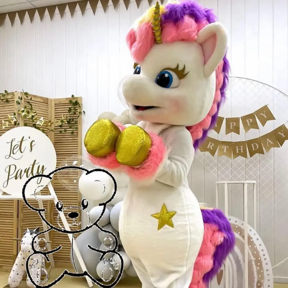 Unicorn Mascot Costume  Magic Adult Mascot Costume for Christmas Purim Party Clothing Fancy Dress