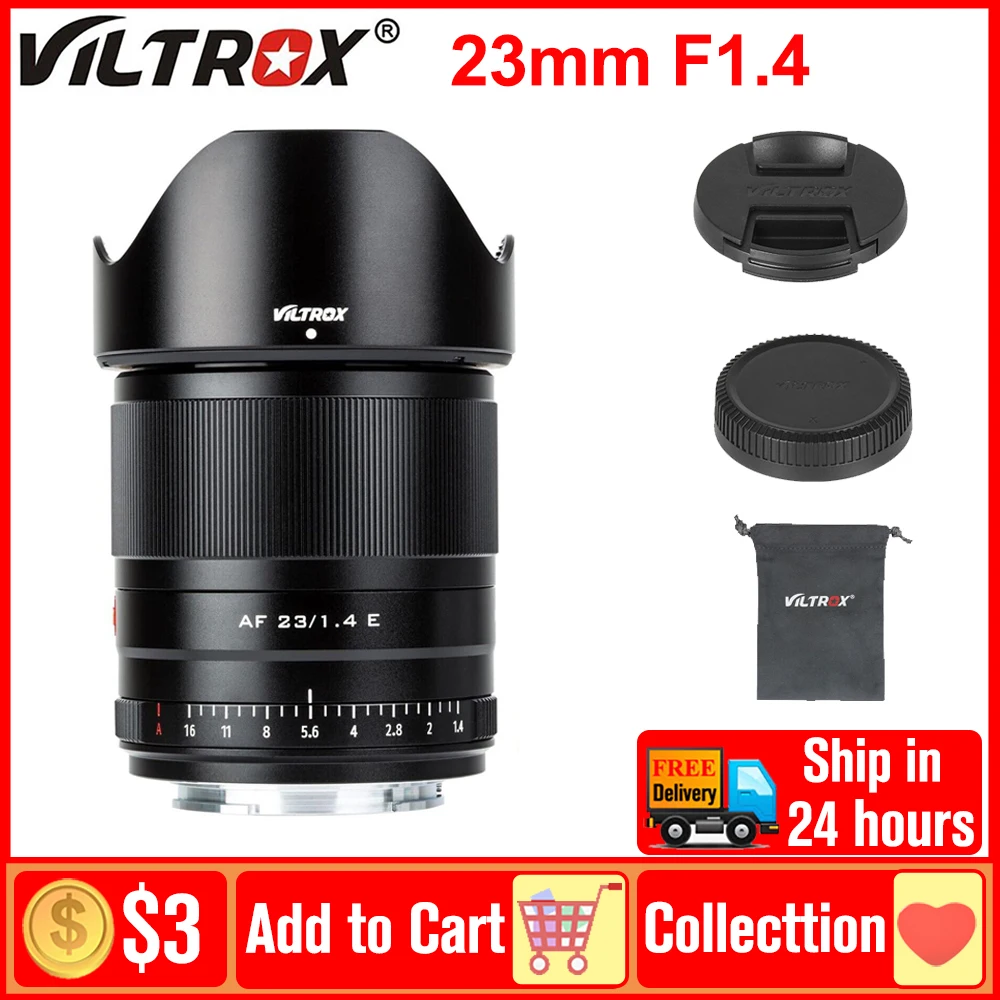 Viltrox 23mm F1.4E Lens Lente Large Aperture Auto Focus Lens For SONY E-mount Camera A7R4 A6300 A6500 A6400