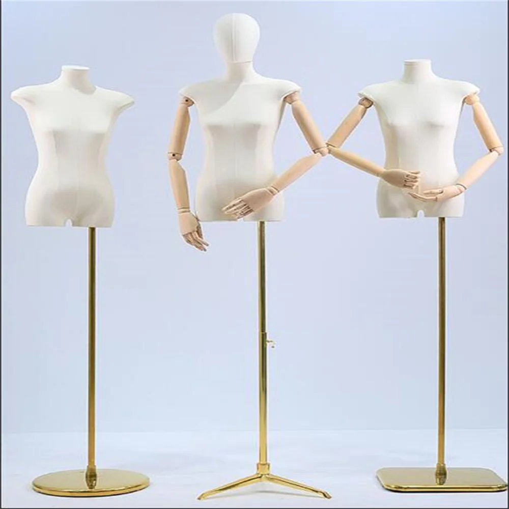 Full Female Cloth Mannequin for Kraft Paper, Flat Chest, Body Wedding Dress, Hand Jewelry Display, Adjustable Rack, E177, 7Style