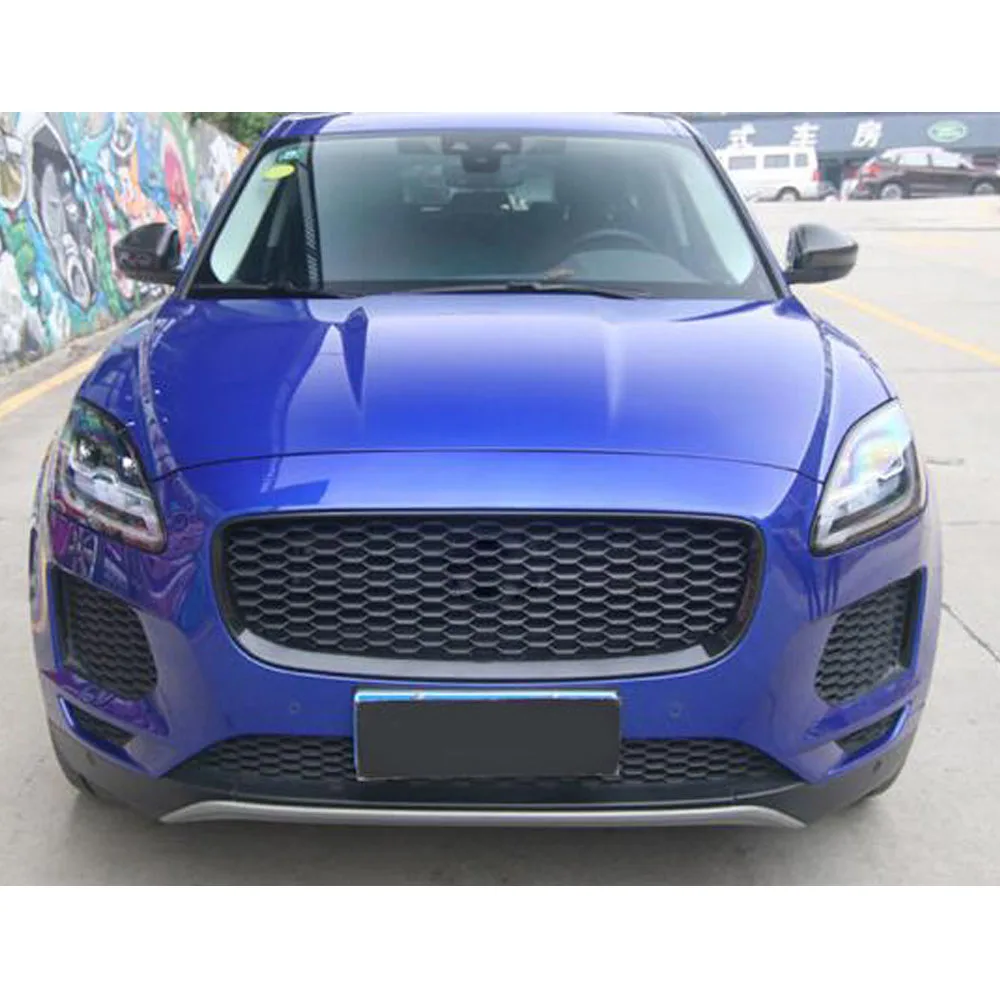 Car Cover Detector Carbon Fiber Trim Front Bottom Grid Grill Grille Hoods For Jaguar E-Pace Epace 2017 2018 2019 2020 2021 2022