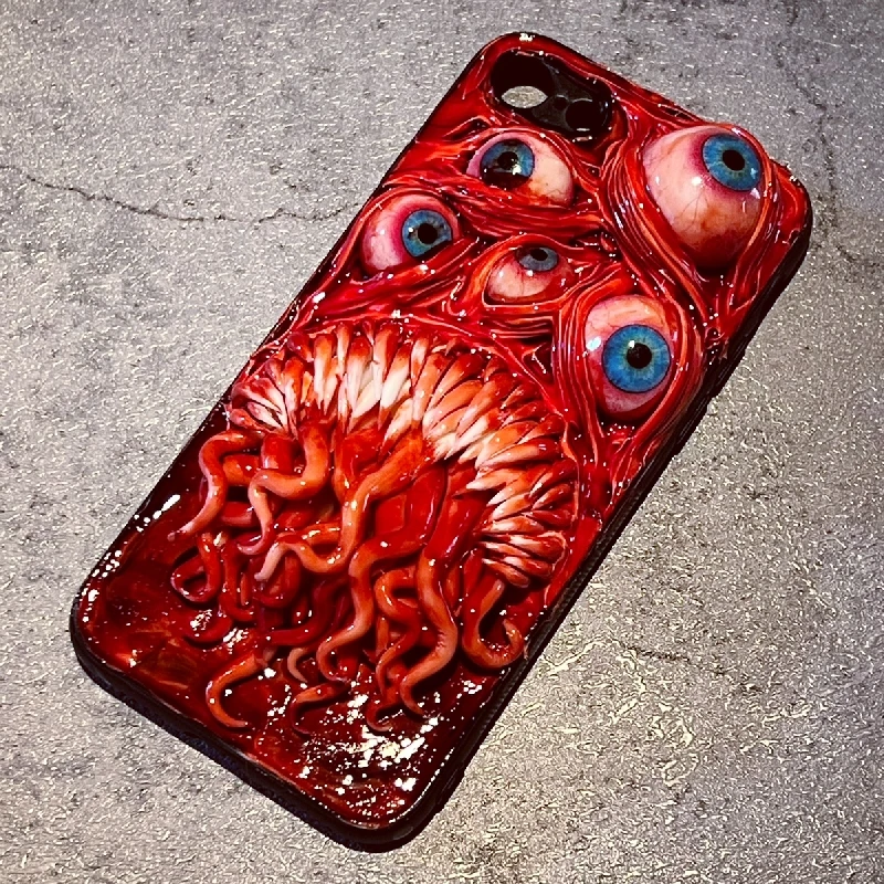 4193 Original 3D Handmade Mobile Phone Case Cthulhu Eyes Bloody Tentacles Cute Gothic Punk Art Mobile Phone Case Custom Gift