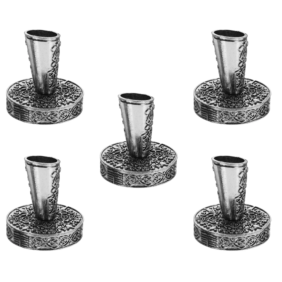 5 Pieces Retro Oblique Pen Holder Pot Desktop Fountain Creative Stand Household for Students Metal Home Office Single