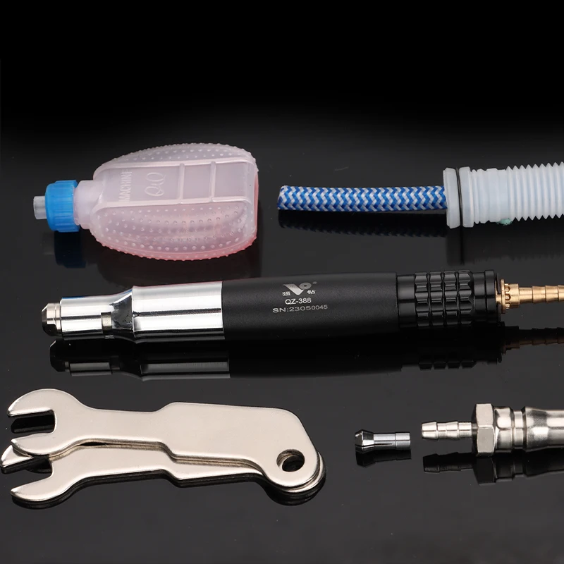 Zestaw pneumatycznych mikro szlifierek pneumatycznych precyzyjnych do polerowania, pneumatyczna szlifierka kątowa typu ołówek do prac rzemieślniczych i precyzyjnych.