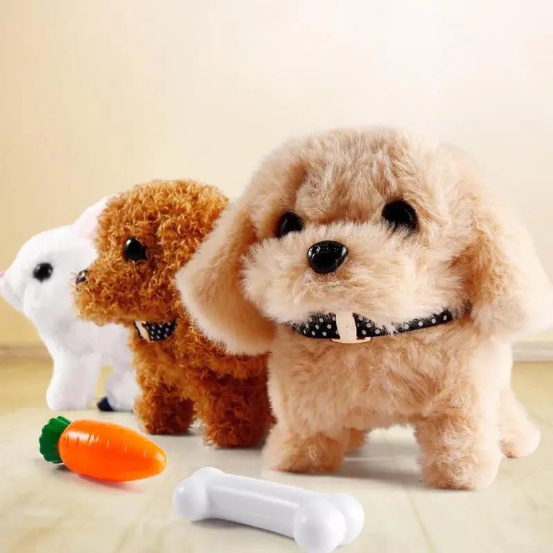 Electronic Interactive Pets Plush Walking Pet Toy For Children Electronic Pet With Sound Animal Walking Barking Education Toys