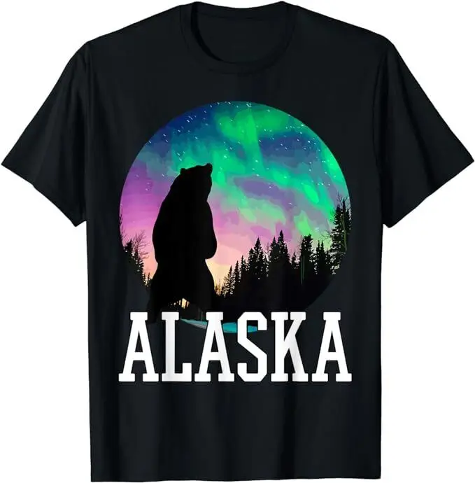 NEW LIMITED Alaska Nothern Lights Viewing Vacation Funny T-Shirt Anime Pattern Y2K Summer Brand