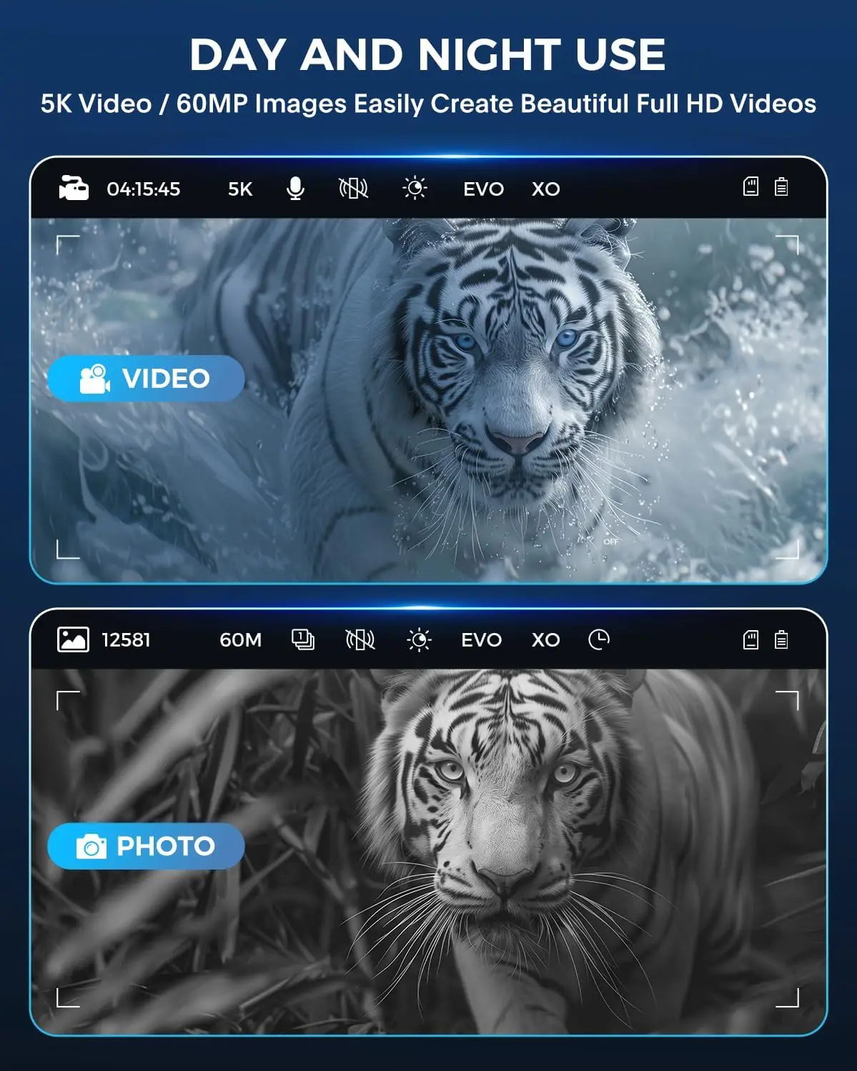 Nachtsichtfernglas mit 5000-mAh-Akku, 3-Zoll-Bildschirm, 10-fachem Zoom für Camping und Wildtiere
