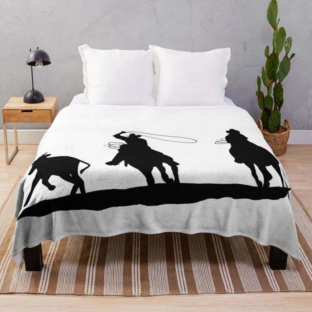 Team Roping Throw Blanket Air Conditioner Soft Blanket for Office Home