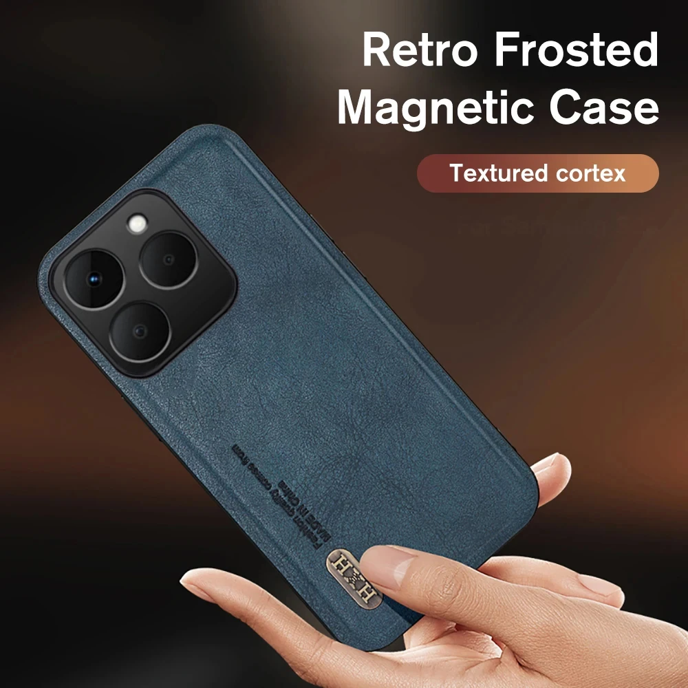 ل Realme 15T حافظة ريترو لوحة مغناطيسية ماتي محكم اللحاء شل ل Realme 15T غطاء Funda