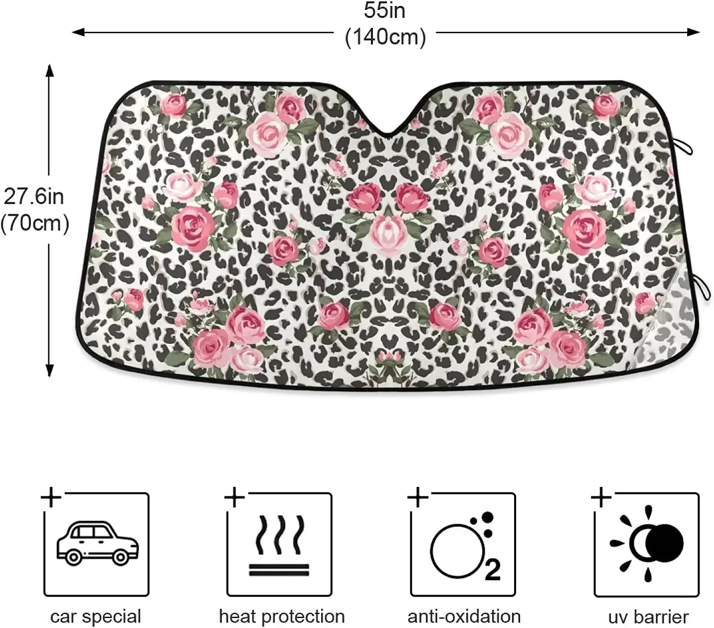 ارتفع ليوبارد زجاج سيارة الشمس الظل الزهور يترك Panthera زيبرا النمر ظلة عاكسة الأشعة فوق البنفسجية حامي إبقاء مركبتك