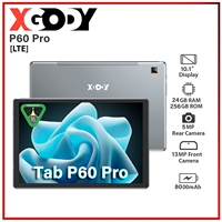 XGODY Android 15 Tablet P60Pro 10.1 inch Unisoc T606-AI Octa-Core (8GB + 16GB) 24GBGB RAM 256GB 8000mah 5G Wifi-6 4G LTE 2 SIM