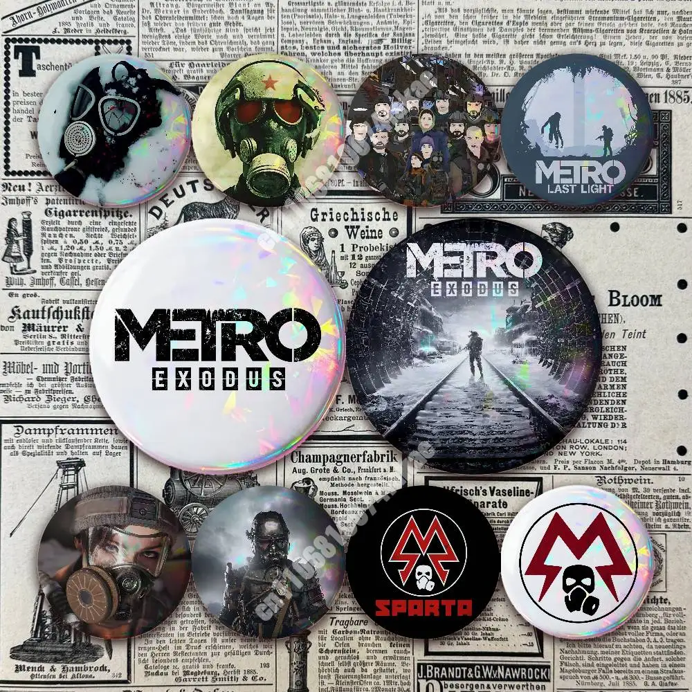 M-Metro Exodus 2033 Last Light Button Badge 2PC Sets for Bags & Clothes & Accessories Metal Pin Vibrant Collection
