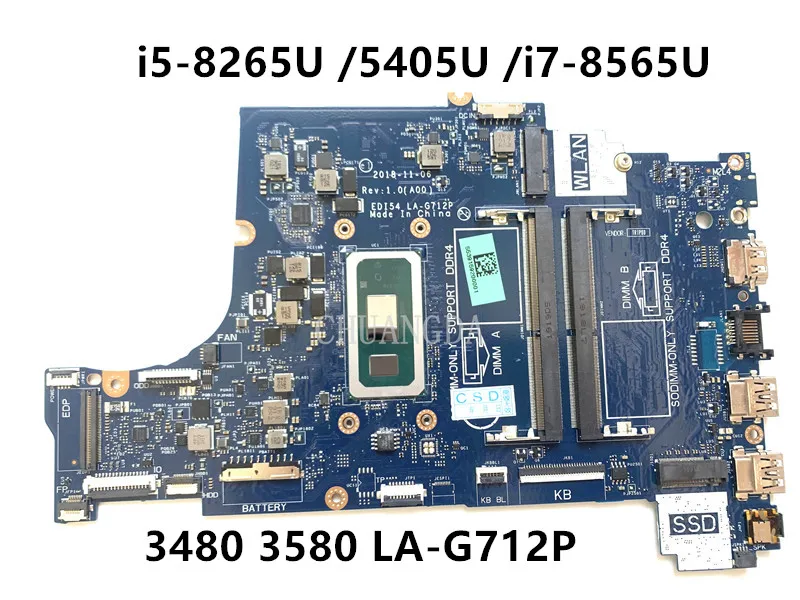 

LA-G712P i5-8265U CN-0VFMW4 0C75M5 0TWYDT Mainboard For Dell Inspiron 3580 3588 3780 Laptop Motherboard 100% Test Working