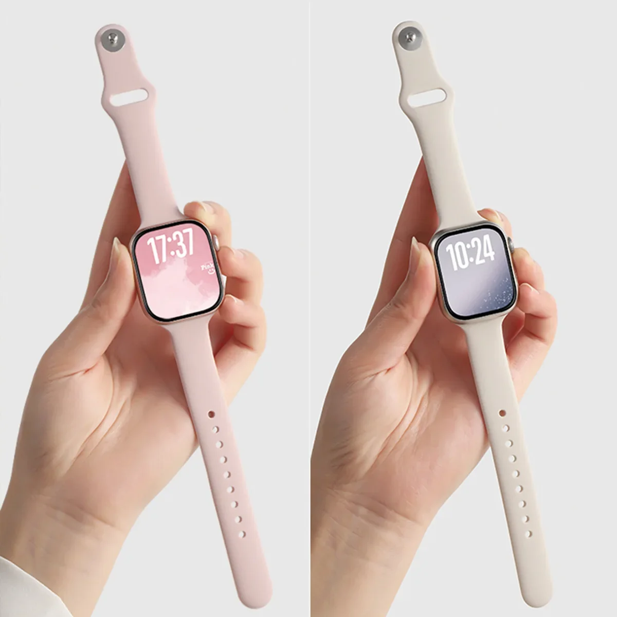 Slim WatchBands for Apple Watch band Series 9 8 7 6 5 4 SE Ultra 2 49mm Sport bracelet Silicone Strap iWatch 41MM 44MM 40MM 45MM