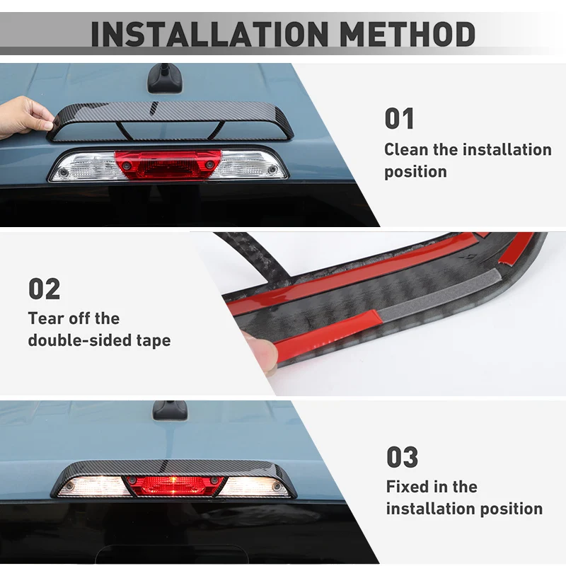 ABS carbon fiber Car High Brake Light Decoration Frame Cover Accessories For Ford Maverick 2022 2023 2024 2025 Up