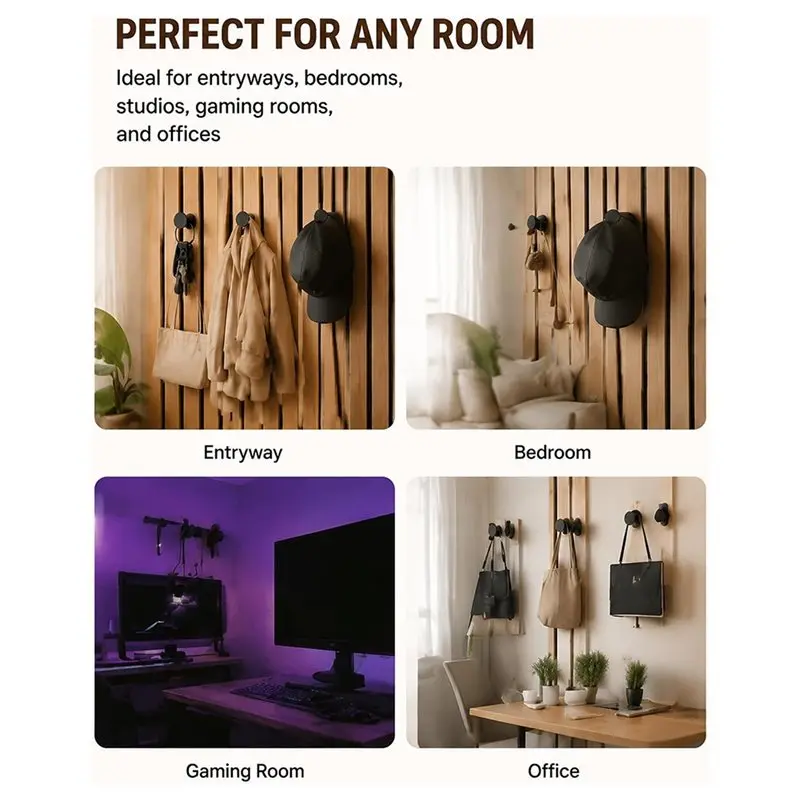 SHGO-No-Drill Soundproofing Acoustic Panel Hooks Wall Mounts For Foam Panels, Organizers, Trays & Storage