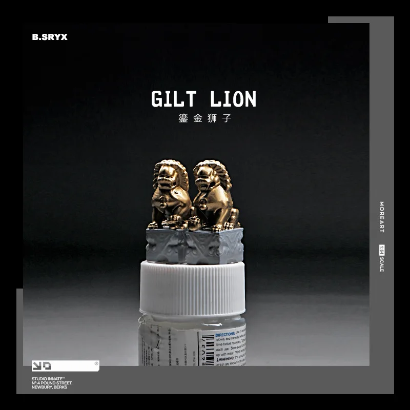 

Resin Hand Painting 1/64 Gilt lion Diorama Miniature Figure Model Props Creative Photography Display Collection Decoration