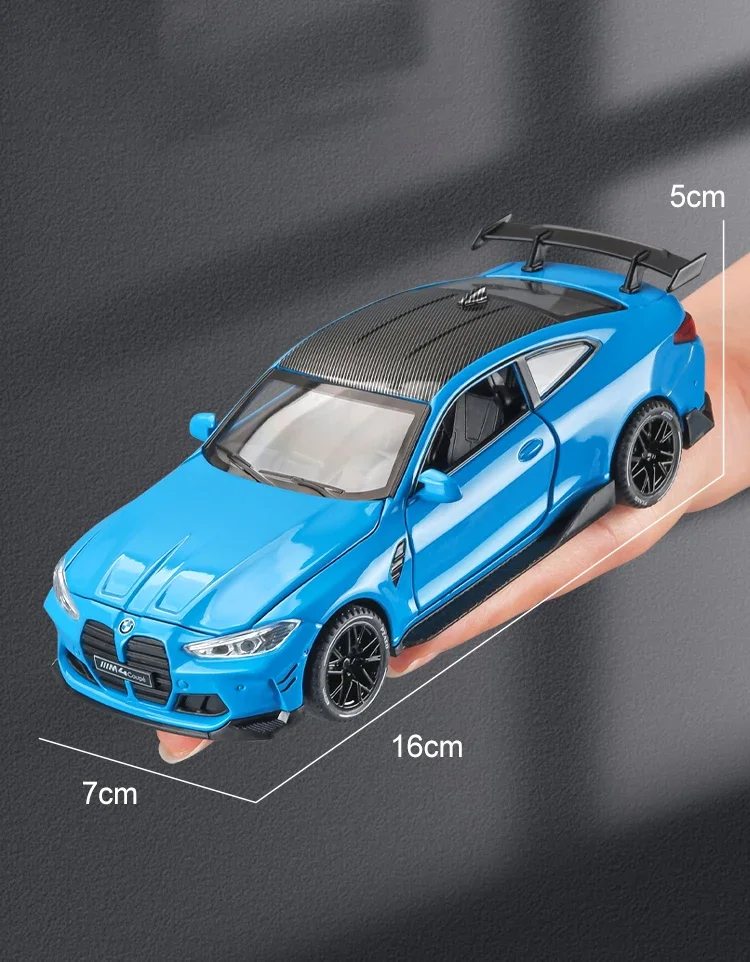 1:32 BMW M4 Coupe sports car High Simulation Diecast Metal Alloy Model car Sound Light Pull Back Collection Kids Toy Gifts