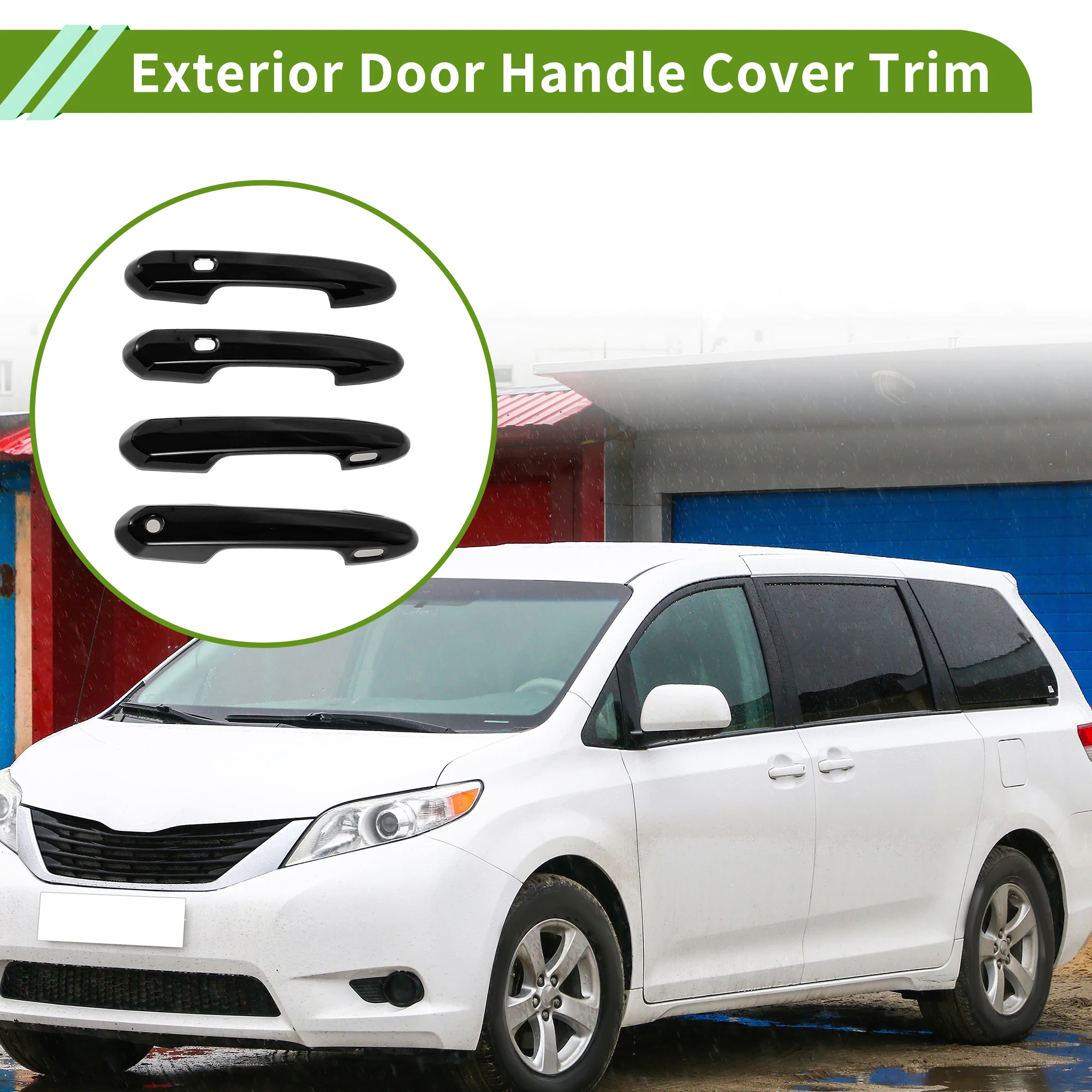 

UXCELL Exterior Door Handle Cover Trim Door Handle Cover for Toyota Sienna 2021-2025 Smart Roasted Black 1 Set