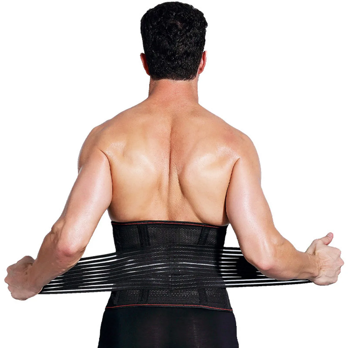 

Slimming Waist Supporter Band Black Protective Strap for Men Strong Compression Lumbar Brace Sports Weightlifting