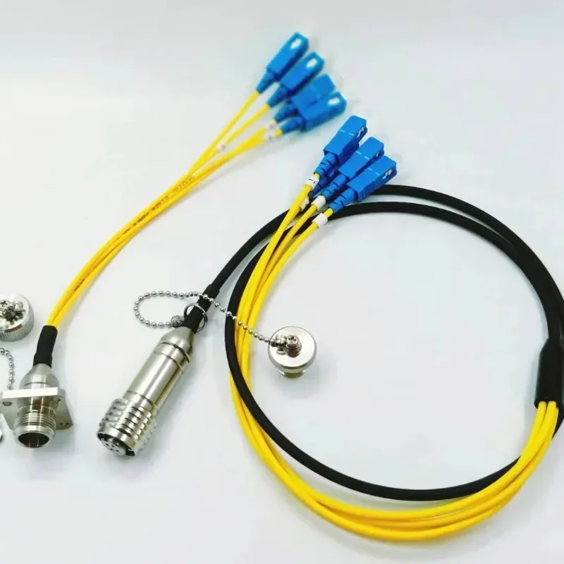 Conector De Fibra ODC Impermeável Ao Ar Livre, Conjuntos De Cabos De Plugue E Soquete, 4 Núcleos