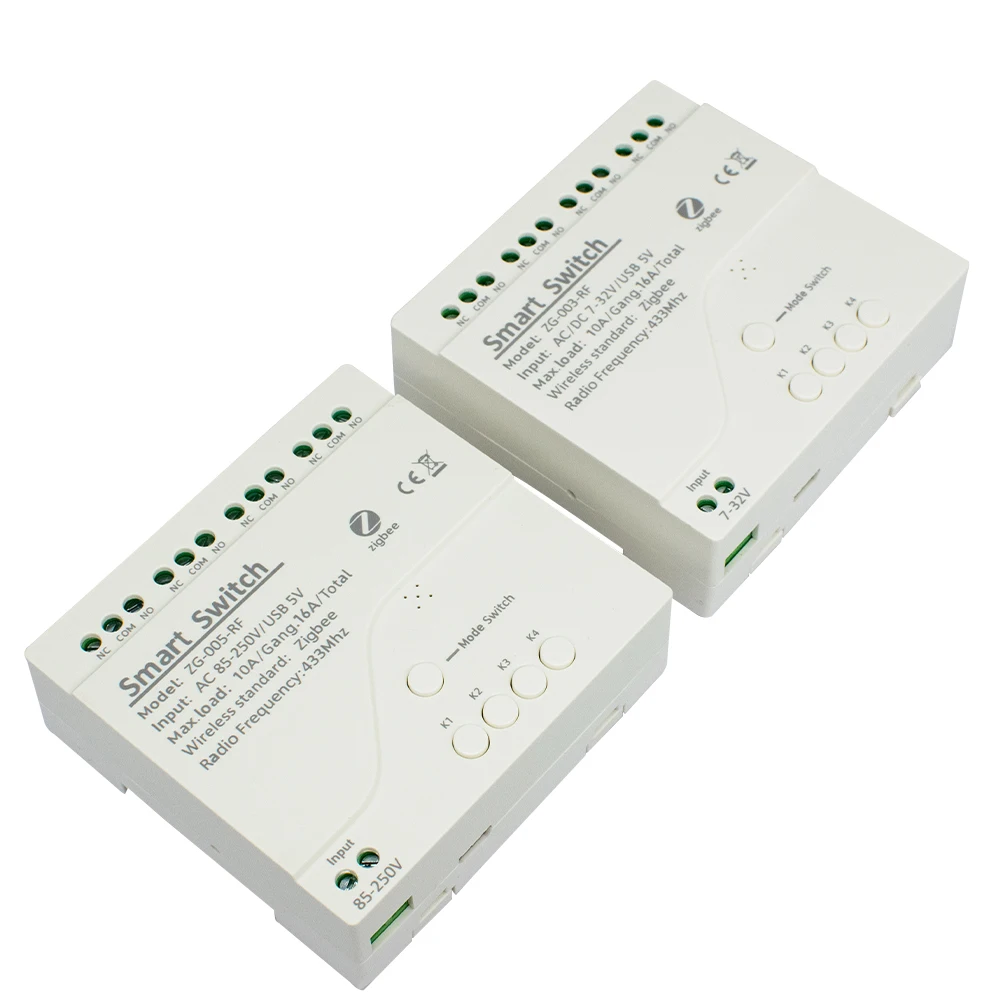 

Zigbee 4 Channel Smart Switch Self-locking Interlocking Jog Relay Module Group Control Smart Linkage Alexa Work Need Gateway Hub