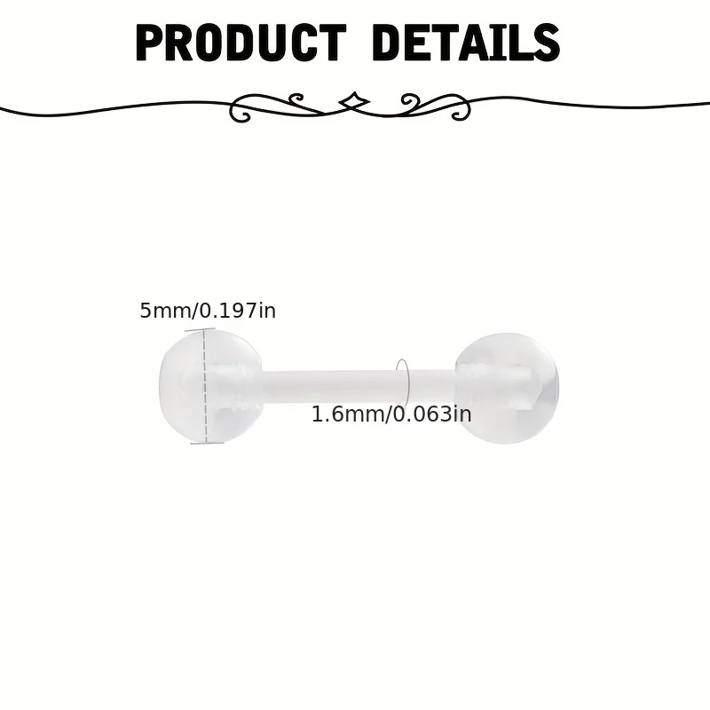 30pcs Simple Luminous Ball Tongue Piercing Ring, 12mm-18mm Body Piercing Jewelry For Men