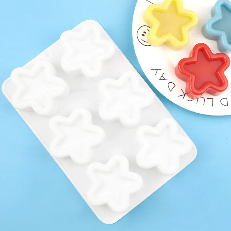 Wholesale 6 Pentagram, Cartoon Silicone Cake Mold, Handmade Chocolate Mould, Silicone 1376