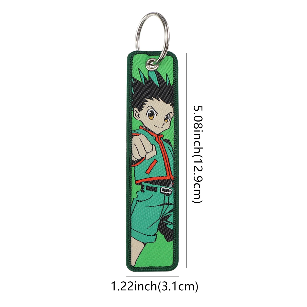 Classic Anime Gon Freecss Key Chain for Men Women Embroidery Key Fobs Holder Key Tag Key Ring Manga Fans Accessories Gifts