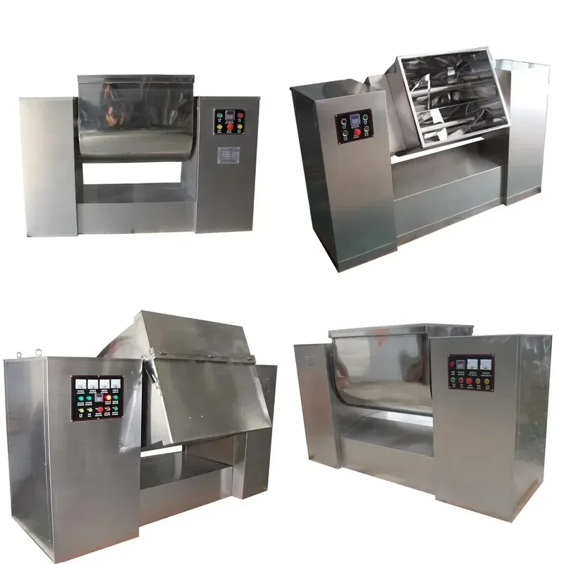Horizontal Industrial Ribbon Mixer for Food Chemical Dough Powder Groove Mixing