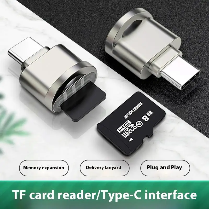 Lettore di schede mobile TF USB 3.1 Type-C in lega di zinco da 1 pezzo per lettore di schede OTG multifunzionale per laptop Xiaomi