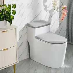 Universal Velvet Stretch Bathroom Toilet Lid Cover and Toilet Tank Lid Cover Set Soft Closestool Seat Case Bathroom Winter Pad