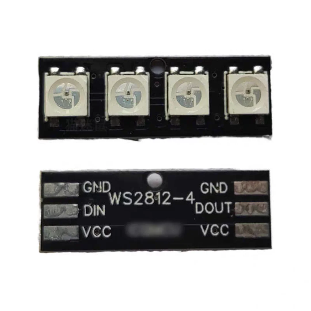 4-digit WS2812 LED bead module, strip light strip, full-color driver, phantom light development board module, microcontroller