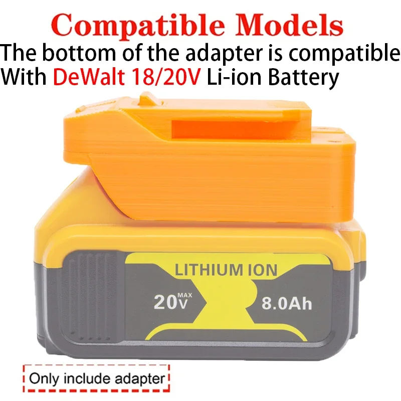 Batterieadapter/Konverter für Ferrex 20V Li-Ionen-Werkzeuge. Konvertieren Sie in den DeWalt 18/20V Li-Ionen-Akkuadapter