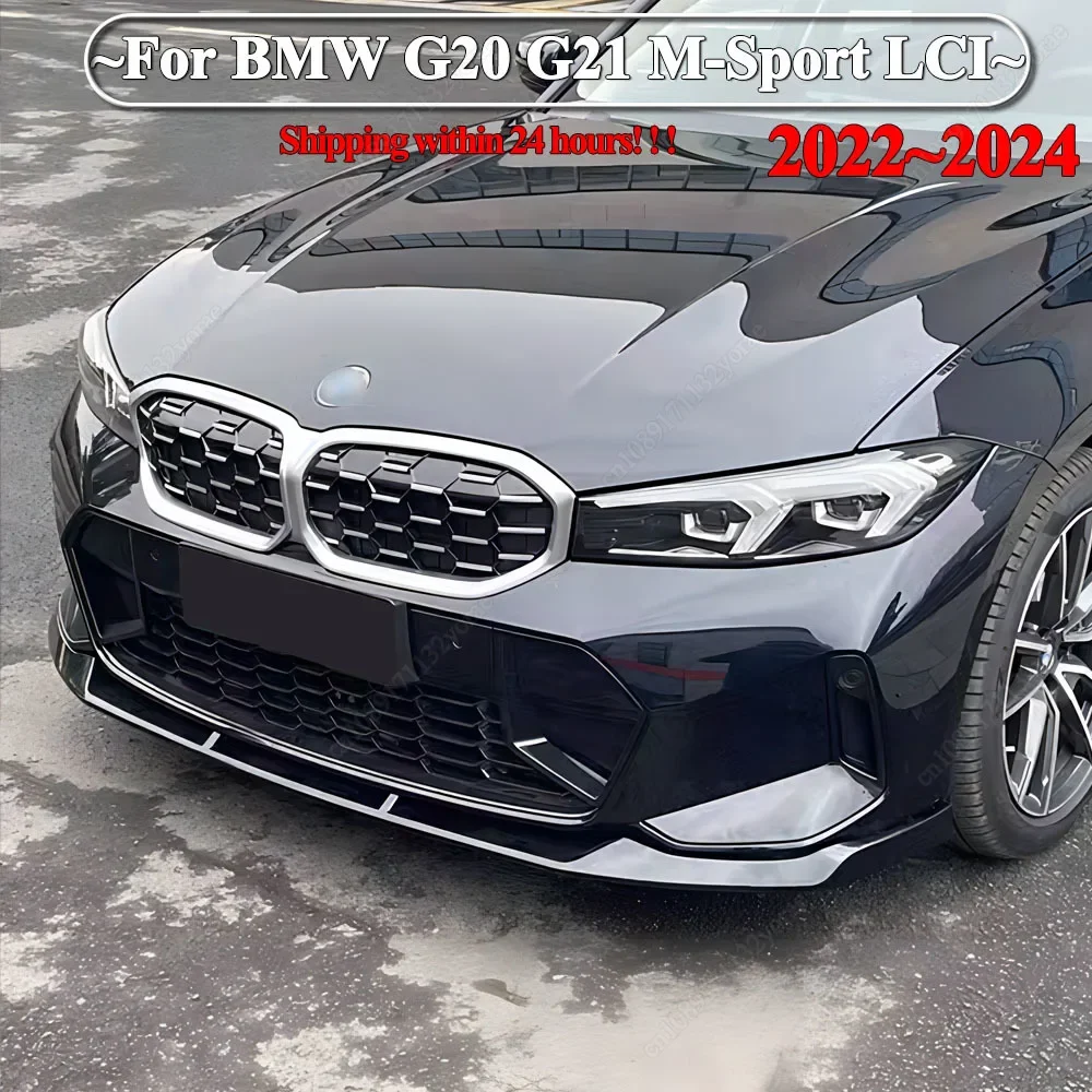 

MP Style For BMW G20 G21 M-Sport 320i 325i 330i 320d M340i LCI 2022-2024 Front Bumper Splitter Lip Spoiler Guard Body Kit Tuning